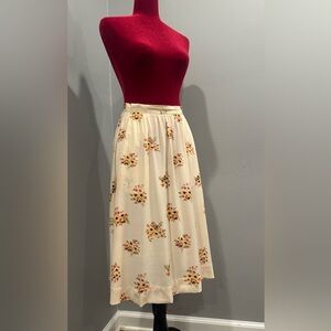 Vintage Carole Little for Saint-Tropez West 100% Silk Floral Midi Skirt